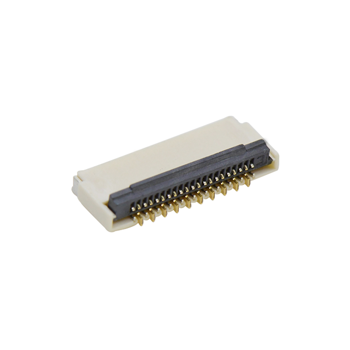 Pitch 0.30mm H0.9mm双排卧贴后掀盖双面接 FPC 21pin 本色 镀全金G/F